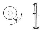 Praktika Стойка ограждения c отверстием под фиксатор L- образная (2муфты слева)
