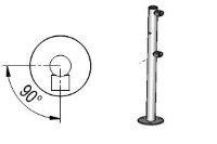 Praktika Стойка ограждения c отверстием под фиксатор L- образная (2муфты справа)